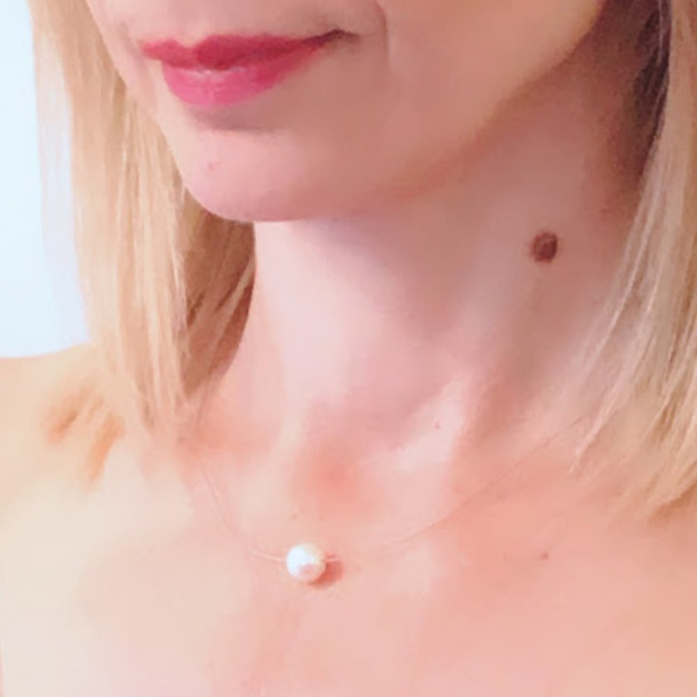 Beautiful real single pearl necklace